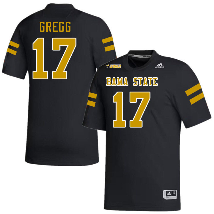 Alabama State Hornets #17 Asa Gregg College Football Jerseys,Uniforms-Black